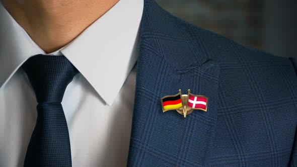 Businessman Friend Flags Pin Germany Denmark alt