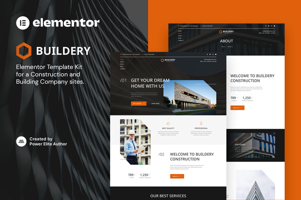 Buildery – Construction & Building Company Elementor Template Kit