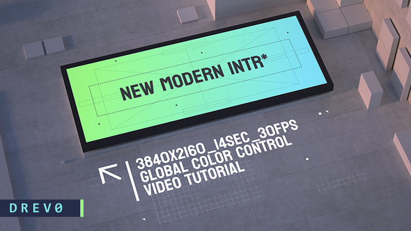 Urban Opener/ Concrete Architecture Video Mockup Busness LED Display City Industrial Real Estate IOS