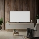 Smart Tv Mockup, living room with armchair in wooden room. - PhotoDune Item for Sale