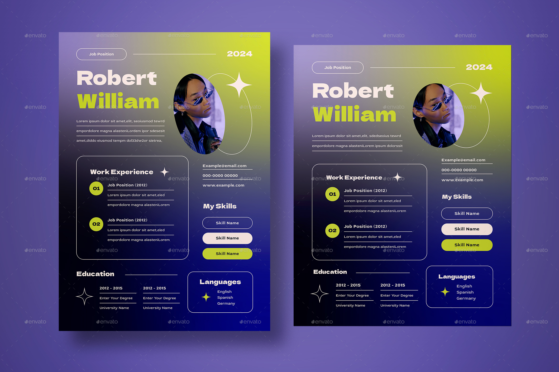 Aesthetic Resume, Print Templates GraphicRiver