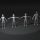 Human Body Base Mesh Animated and Rigged 3D Model Family Pack 20k Polygons