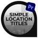 Simple Location Titles - VideoHive Item for Sale
