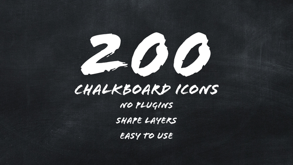 200 Animated Chalkboard Icons - MOGRT