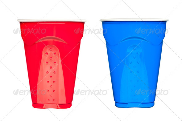 Plastic drinking cups - Stock Photo - Images