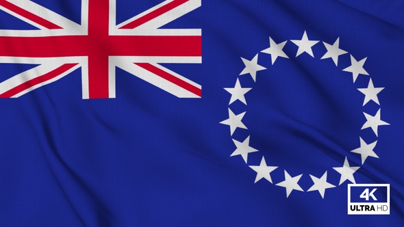 Cook Islands Flag Waving Slowly Looped alt