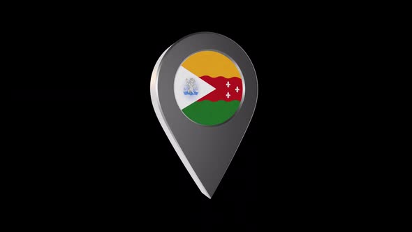 3d Animation Map Navigation Pointer With Flag Of San Cristobal (Venezuela) With Alpha Channel - 2K alt