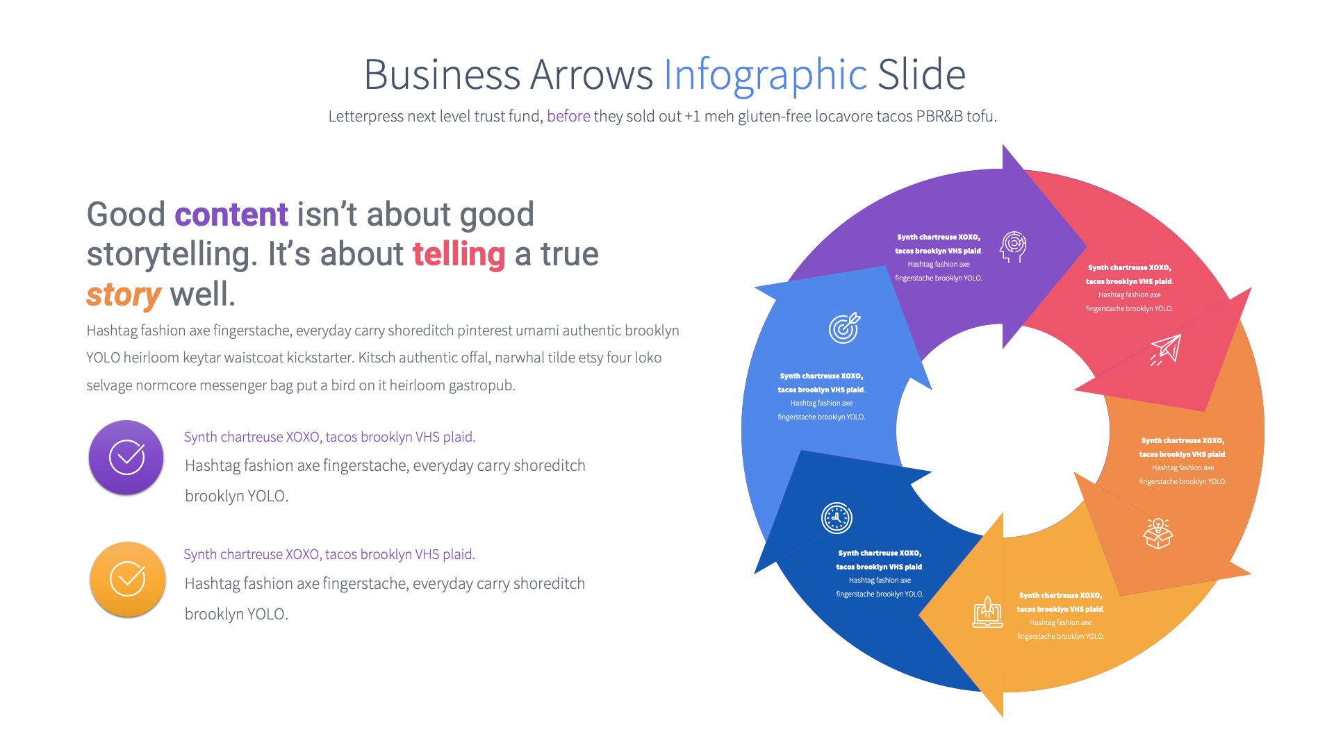 Business Arrows - PowerPoint Infographics Slides, Presentation Templates