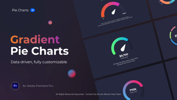 Gradient Pie Charts Premiere Pro Template