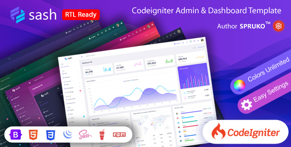 Sash – CodeIgniter Admin & Dashboard Template