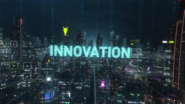 Digital Abstract Smart City Innovation Title