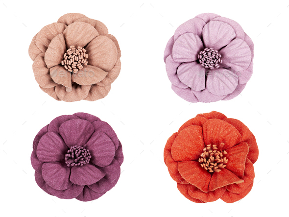 Set of fabric flowers - Stock Photo - Images