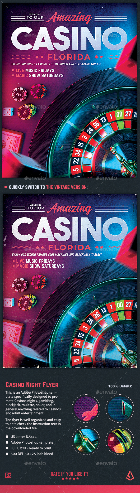 Casino Night Flyer Roulette Royale Template