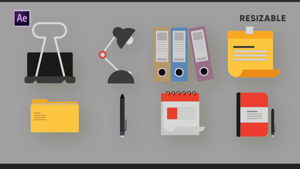 Office Elements Icons | 4K