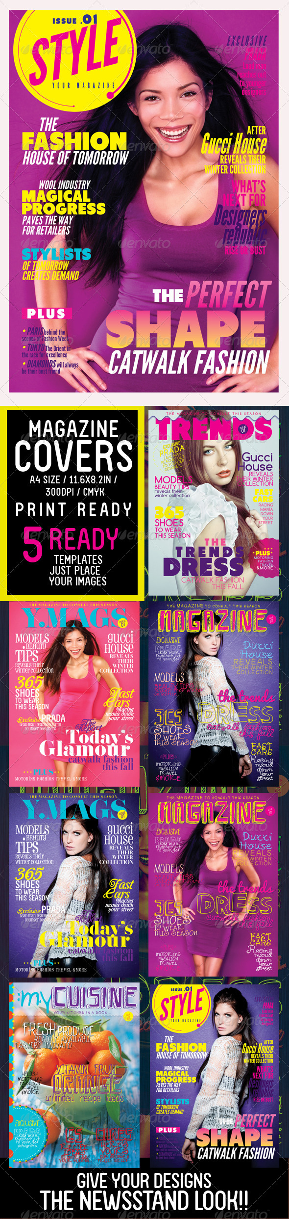 Magazine Covers Templates - Magazines Print Templates