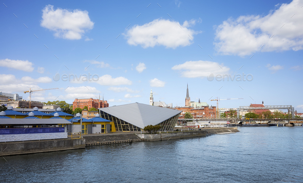 Downtown Szczecin by Odra River, Poland - Stock Photo - Images