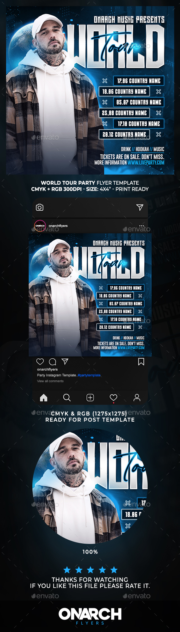 World Tour DJ Party Flyer