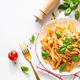 Italian pasta with tomato sauce, basil and parmesan cheese. - PhotoDune Item for Sale
