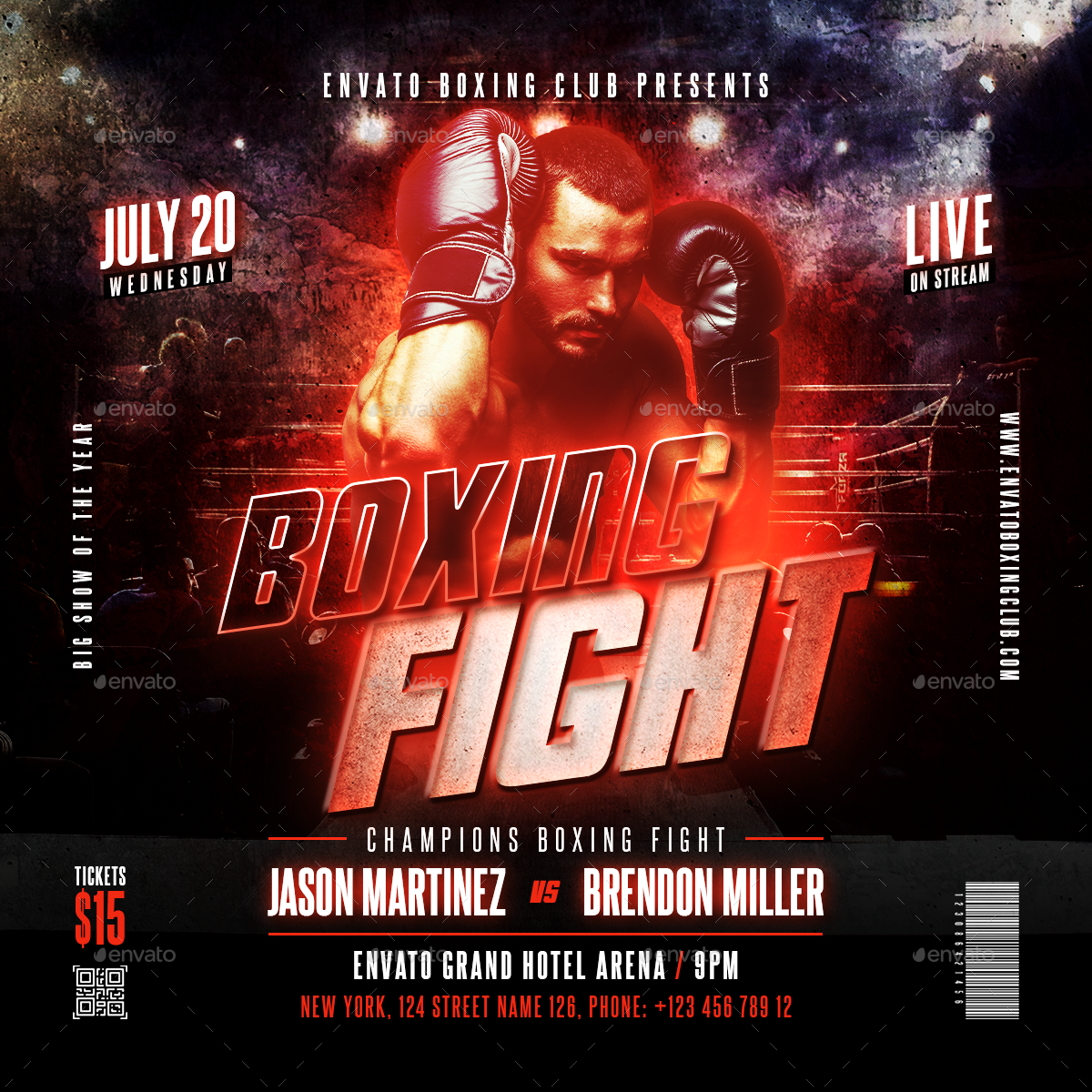 Boxing Fight Flyer Print Templates Graphicriver