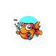 Cute Fish Mascot Cartoon Logo Template