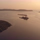 Aerial View on Sunset on Riverbed and Small Bird Island in Goa. - VideoHive Item for Sale