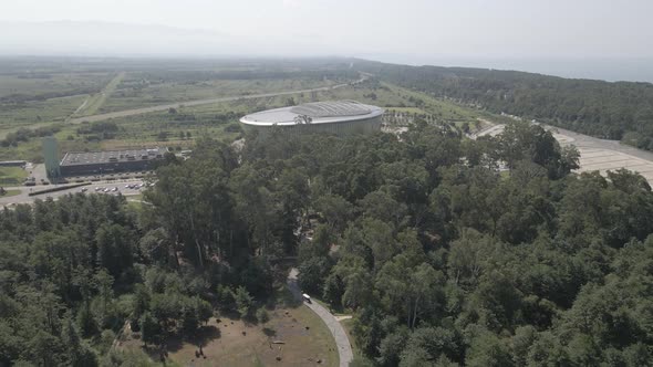 Aerial view of Black Sea Arena, the biggest concert hall of the country located in Guria alt
