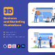 Business and Marketing 3D Illustration
