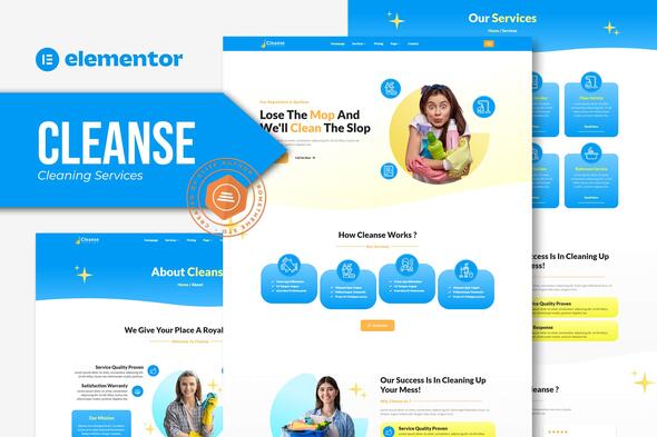 Cleanse - Cleaning Services Elementor Template Kit