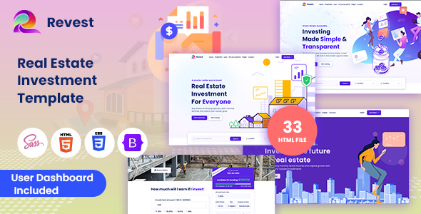 Extraordinary Revest - Real Estate Investment HTML Template