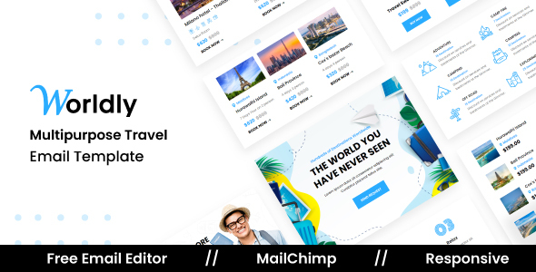 Worldly – Responsive Email for Travel Free Email Editor