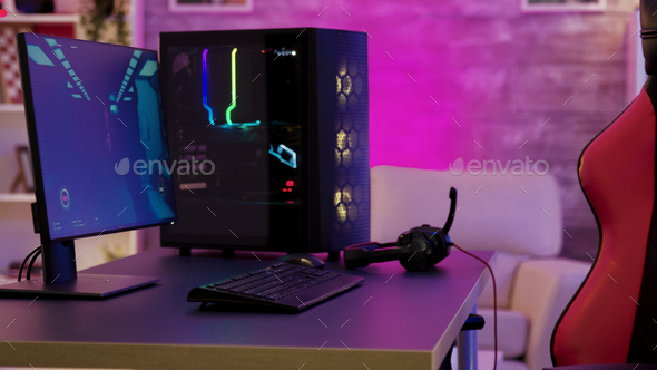 Pc unit un colorful neon lighst for online gaming