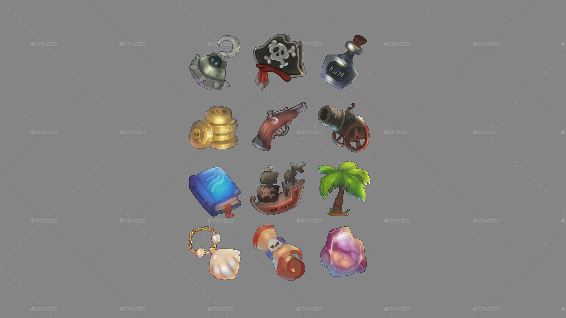 Pirate Icons, Game Assets | GraphicRiver