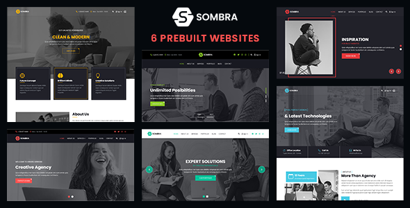 Sombra - Black & White or Color Multipurpose Joomla Template