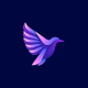 Violet Bird Gradient Logo Template