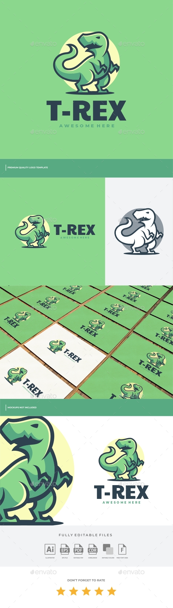 T-Rex Simple Mascot Logo Template