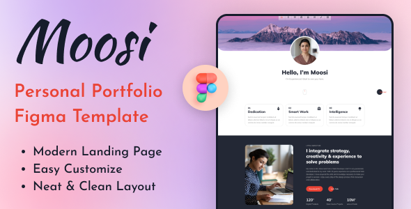 Moosi - Personal Portfolio Figma Template