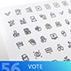 Vote Line Icons Set