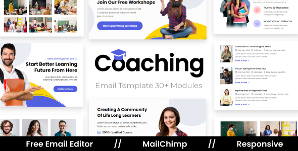 Coaching – Responsive Email Template For Education & E-Learning With Free Email Editor