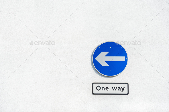 one way traffic sign - Stock Photo - Images