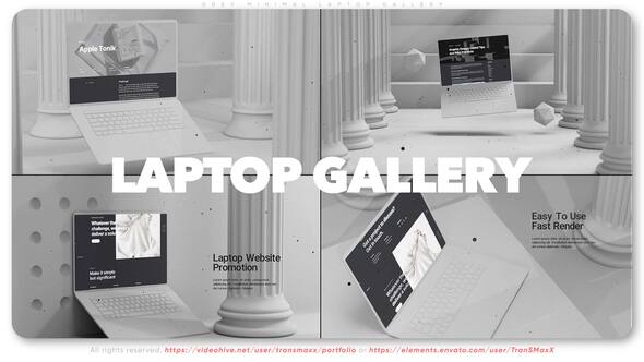 Grey Minimal Laptop Gallery Product Promo template preview