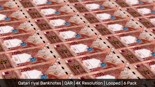 Qatar Banknotes Money / Qatari riyal / Currency QR / QAR / 6 Pack - 4K alt