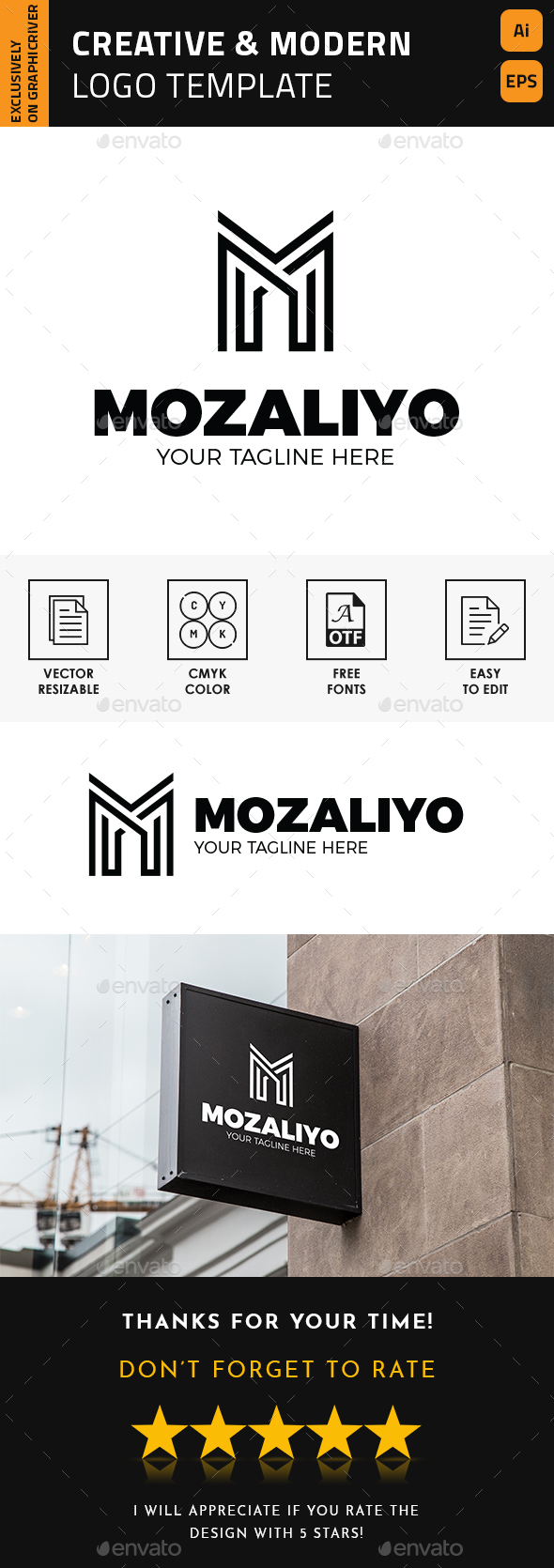 Mozaliyo - M Letter Logo