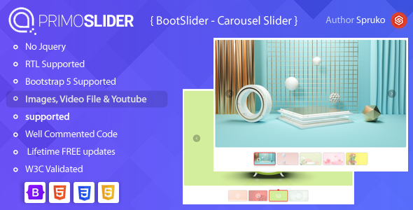 PrimoSlider– Bootstrap Carousel Slider Plugin