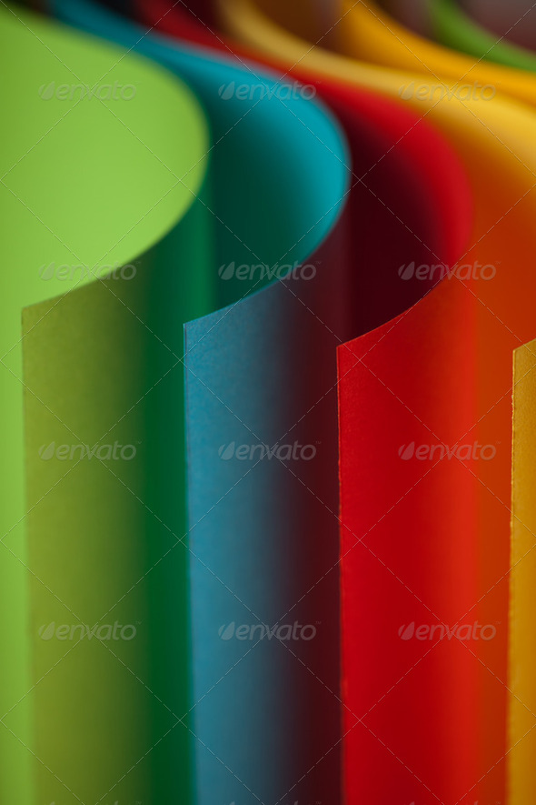 detail of waved colored paper structure - Stock Photo - Images