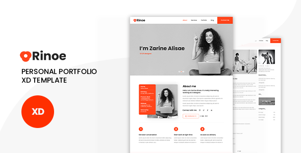 Rinoe - Onepage Personal portfolio XD Template