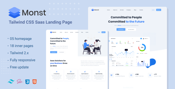 Monst - Tailwind Saas landing page