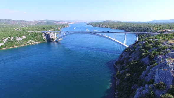 Close up of bridge over dalmatian canal, Croatia alt