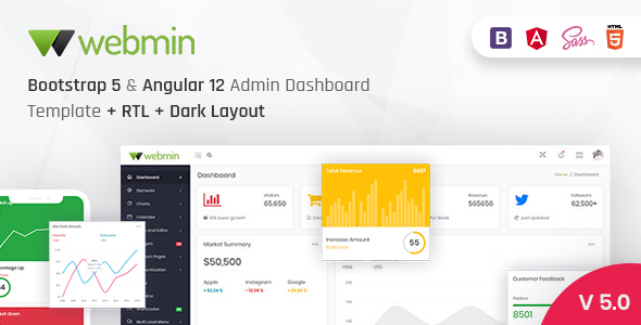 Webmin - Bootstrap 5 & Angular 12 Admin Dashboard Template