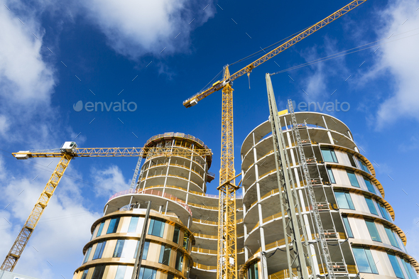 Axel Towers Construction Site in Copenhagen, Denmark - Stock Photo - Images