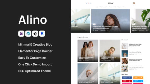 Alino - Personal Blog WordPress Theme